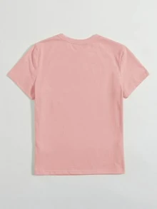 Muchica Camiseta con estampado de slogan - Rosa vieja - Ver 2