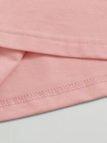 Muchica Camiseta con estampado de slogan - Rosa vieja - Ver 3