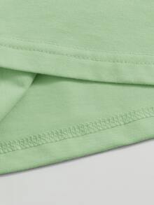 SHEIN EZwear Slogan Graphic Tee - Lime Green - View 5