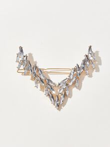 SHEIN Belle Rhinestone Decor Hair Clip - Silver - View 3