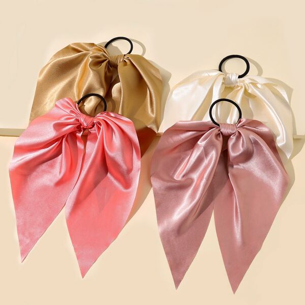 

4pcs Toddler Girls Knot Design Hair Tie, Multicolor
