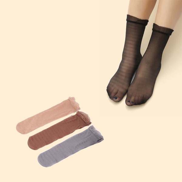 

4pairs Minimalist Socks, Multicolor
