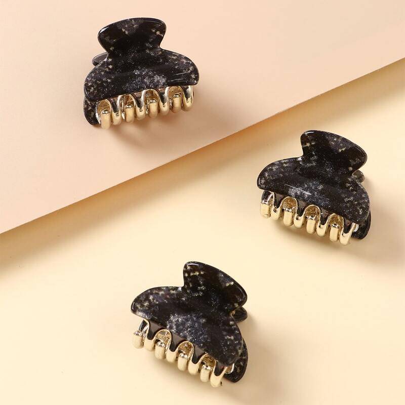 3pcs Acrylic Hair Claw, Black
