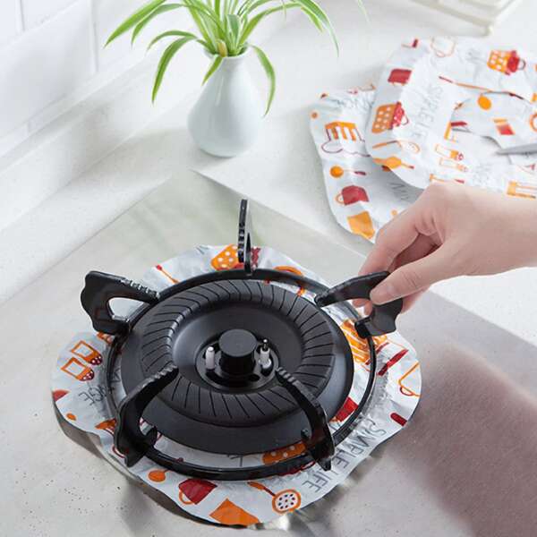 

8pcs Foil Gas Stove Cover, Multicolor