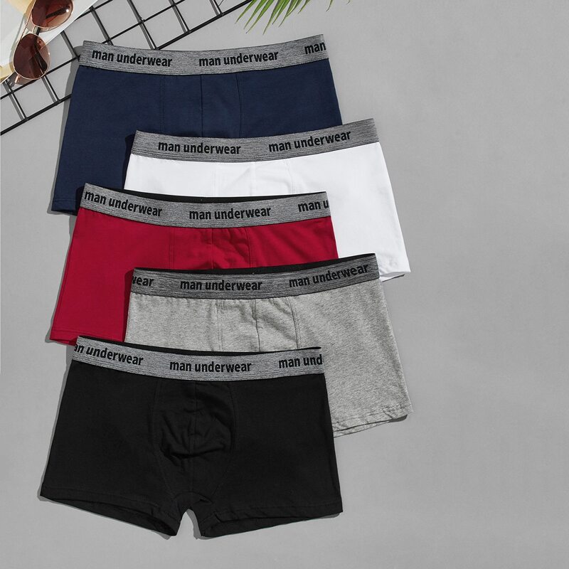 

Guys 5pcs Letter Graphic Boxer Brief, Multicolor