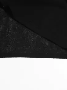 SHEIN Unity Appliques & Rhinestone Detail Knit Tank Top - Black - View 4