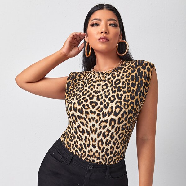 

Plus Leopard Print Tank Top, Multicolor