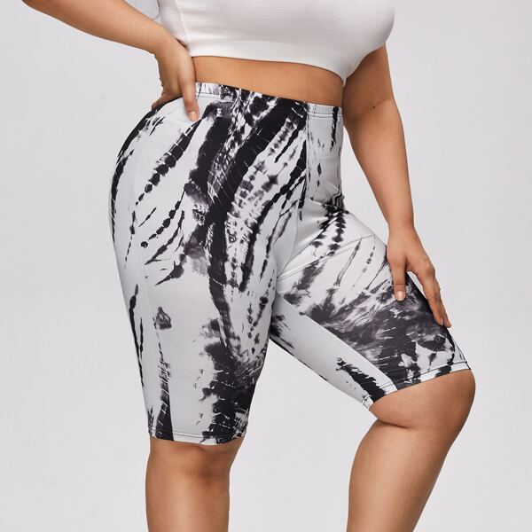 

Plus Graphic Print Biker Shorts, Multicolor