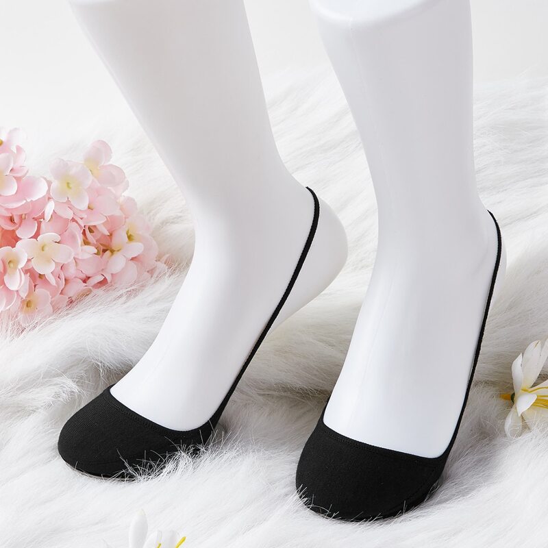 

1pair Solid Sling Invisible Socks, Black