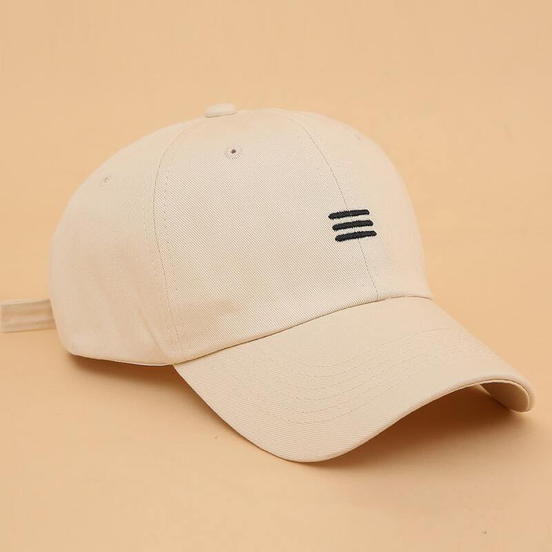 

Line Embroidery Baseball Cap, Beige