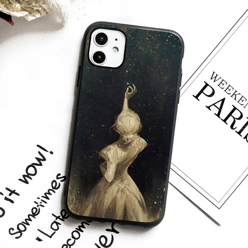 

Galaxy & Girl iPhone Case, Black