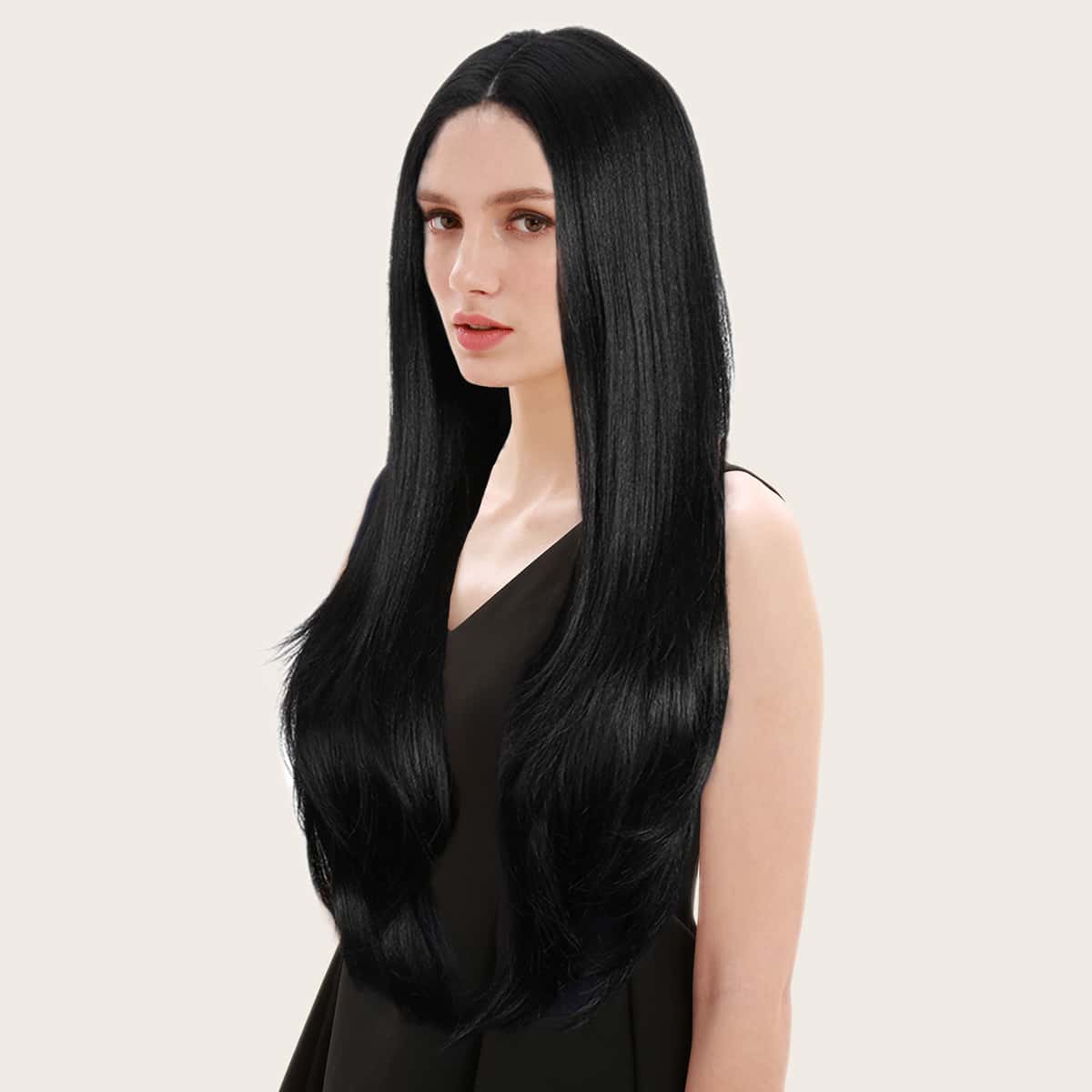 

Natural Long Lace Front Wig, Black