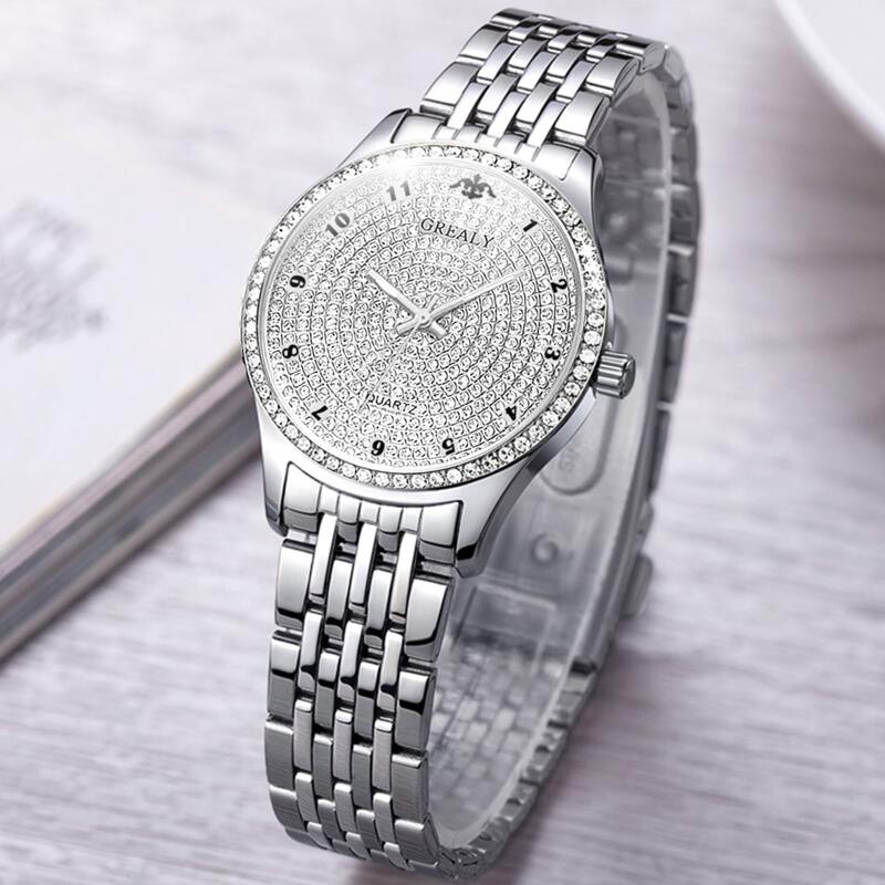 

Rhinestone Decor Quartz Watch