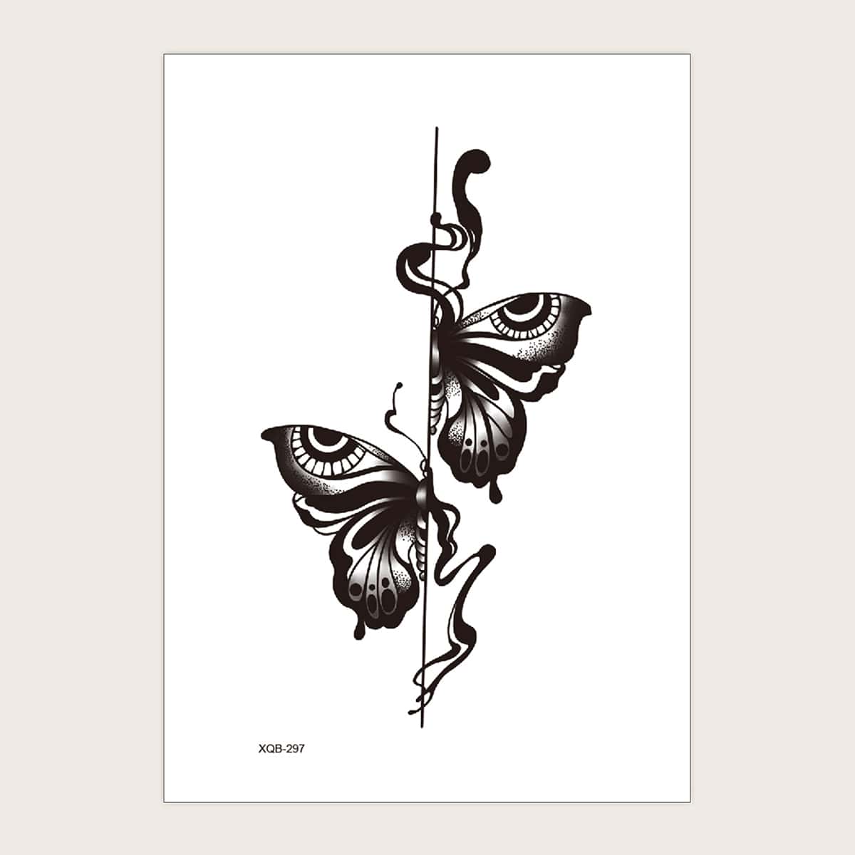 

1sheet Butterfly Pattern Tattoo Sticker, Black
