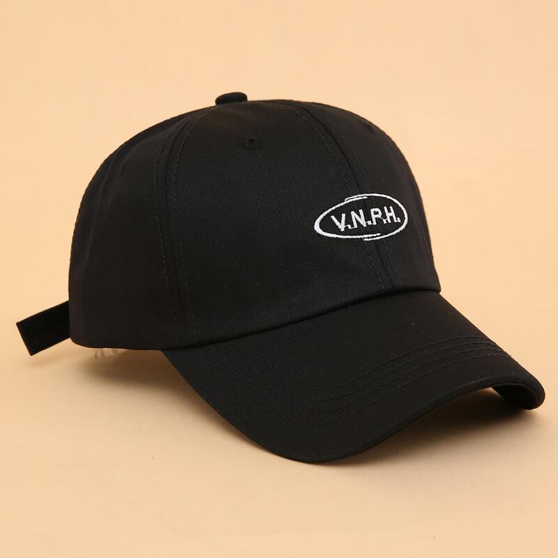 

Letter Embroidery Baseball Cap, Black