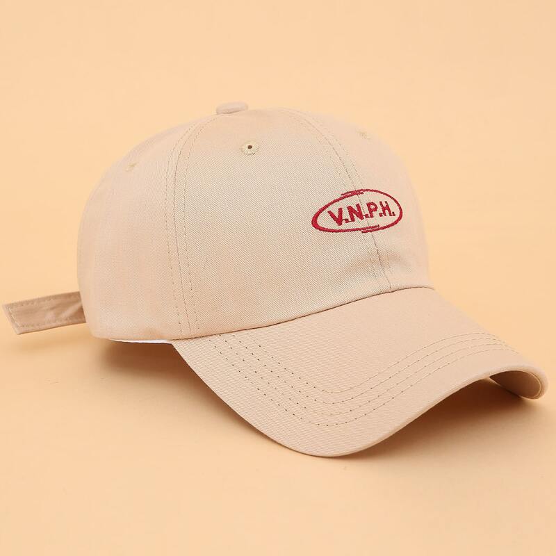 

Letter Embroidery Baseball Cap, Beige