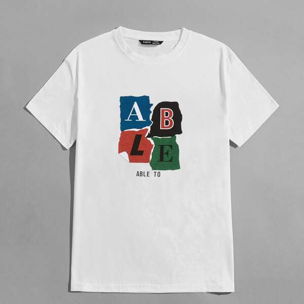 

Men Letter Graphic Tee, White