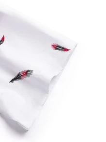 Manfinity Homme Áo sơ mi Nam Nút Thú vật Kỳ nghỉ - trắng - Xem 3