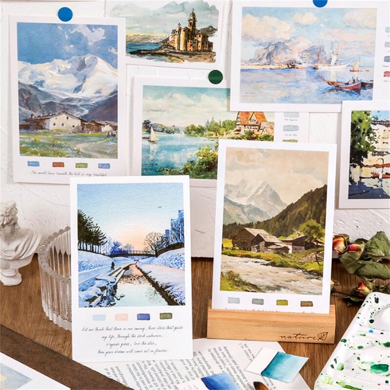 

30sheets Landscape Print Random Postcard, Multicolor