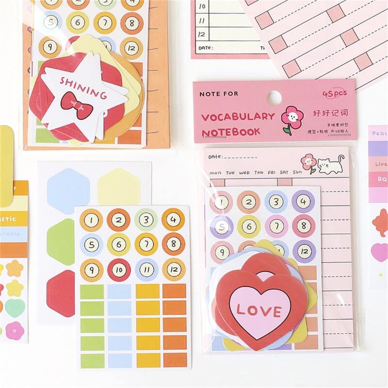 

45pcs Random DIY Sticker Set, Multicolor