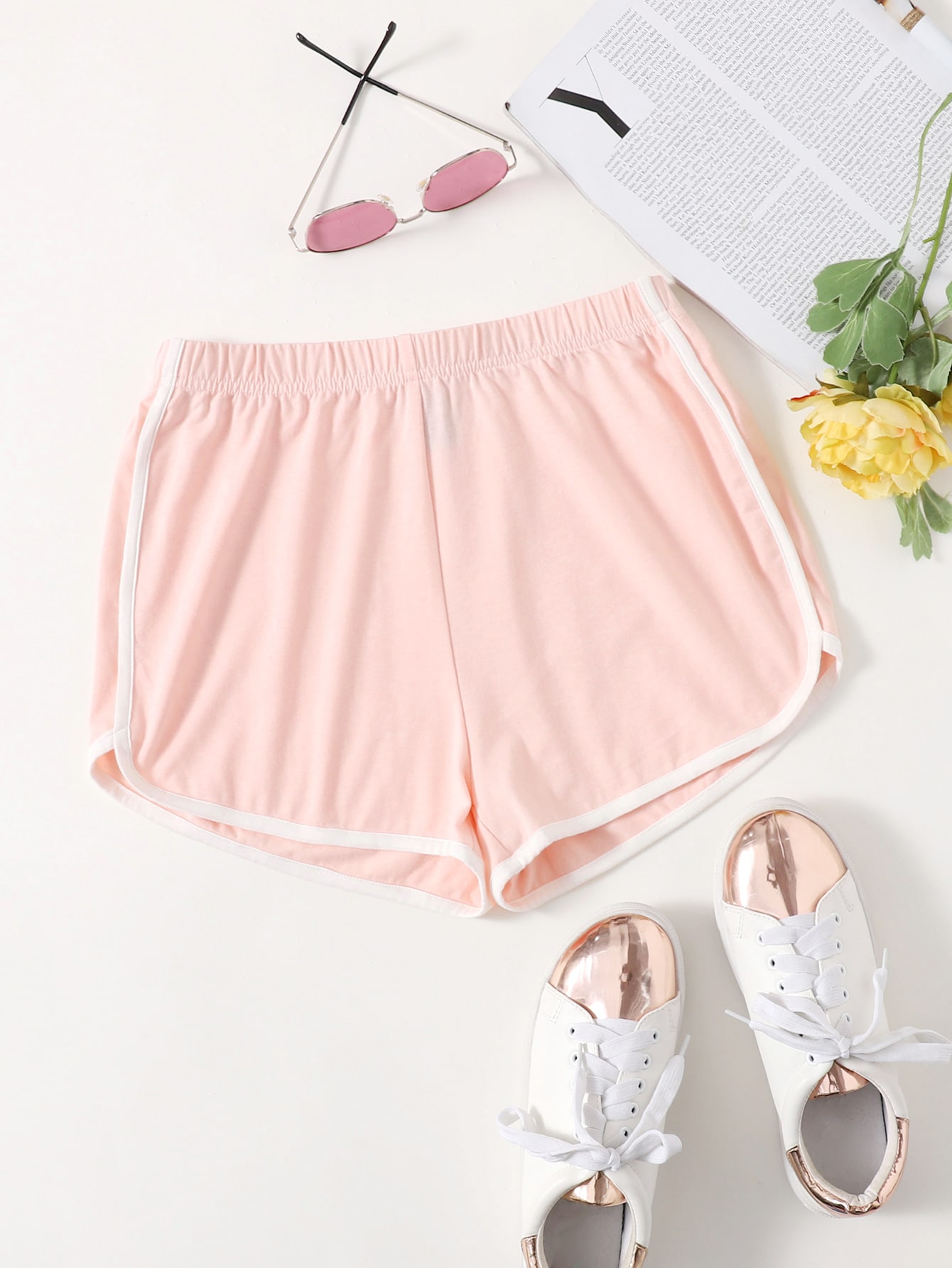 Contrast track shorts