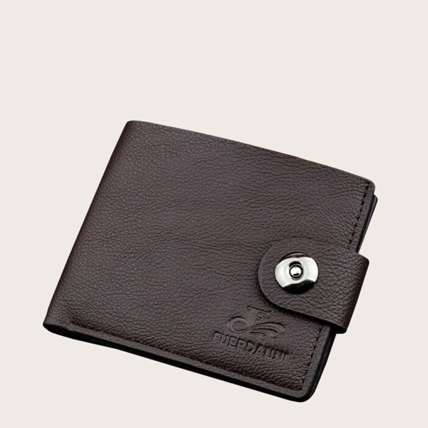 

Men Letter Embossed Bi-fold Wallet, Coffee brown
