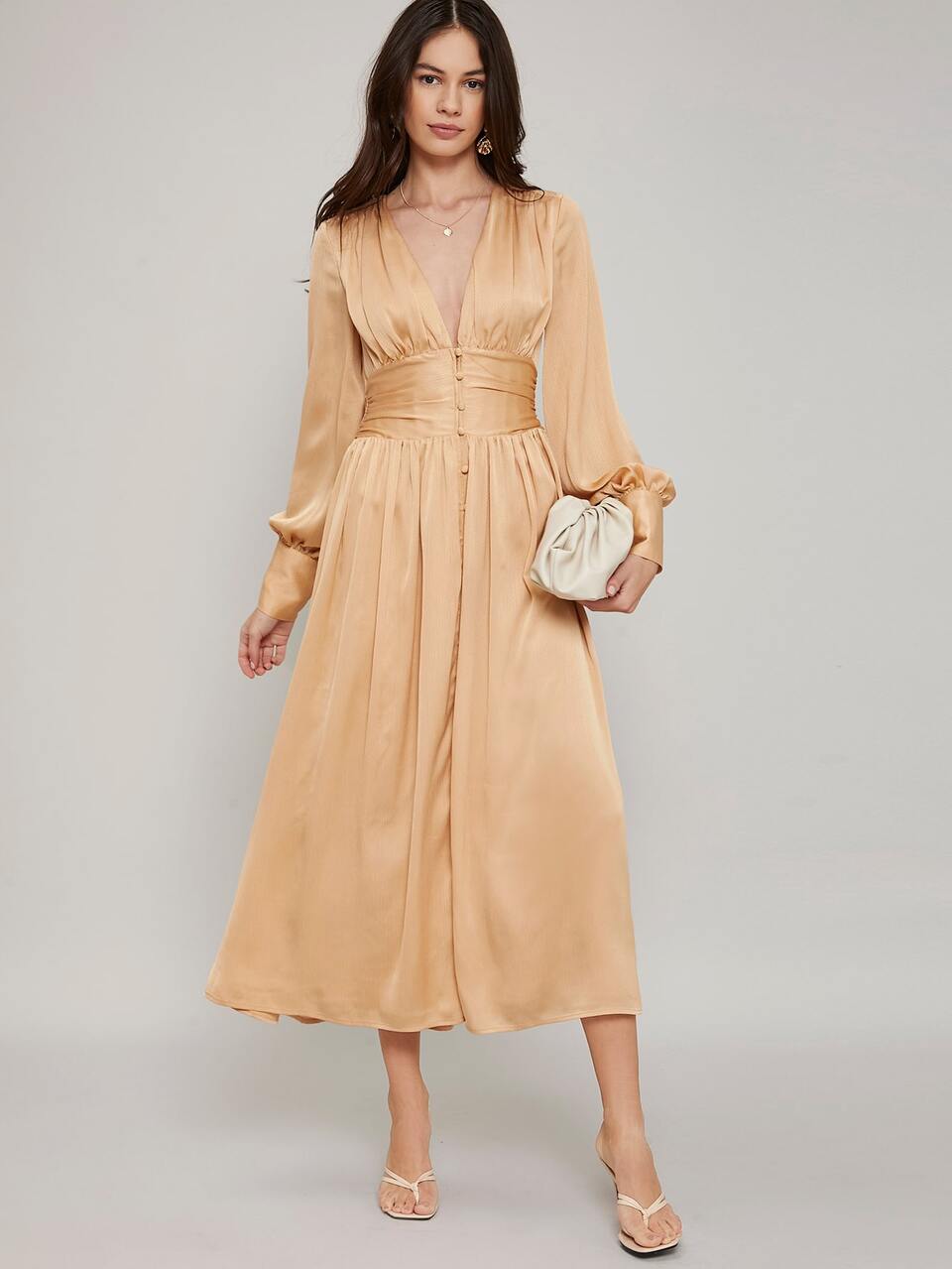 MOTF EMPIRE WAIST FLOWY DRESS