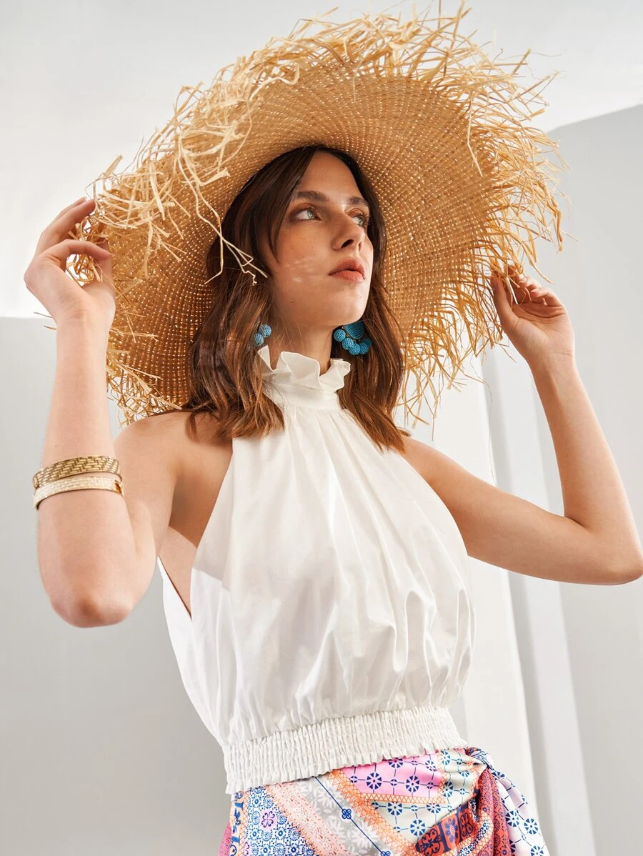 SHEIN Unity Top halter corto - Blanco - Ver 1