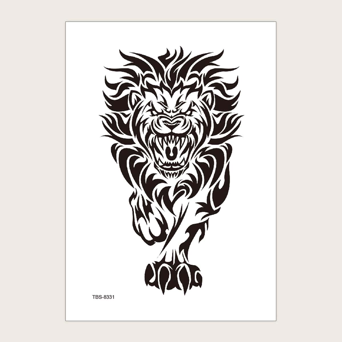 

1sheet Animal Pattern Tattoo Sticker, Black