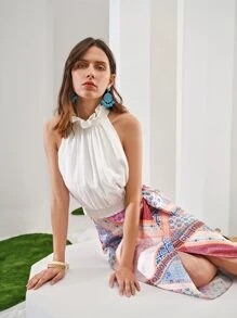 SHEIN Unity Top halter corto - Blanco - Ver 9