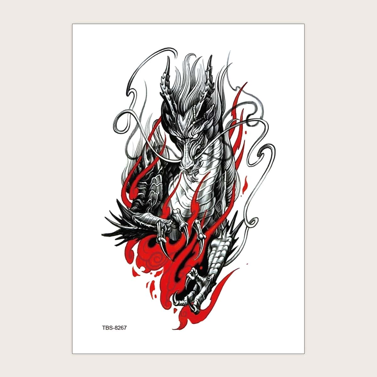 

1sheet Chinese Dragon Pattern Tattoo Sticker, Multicolor