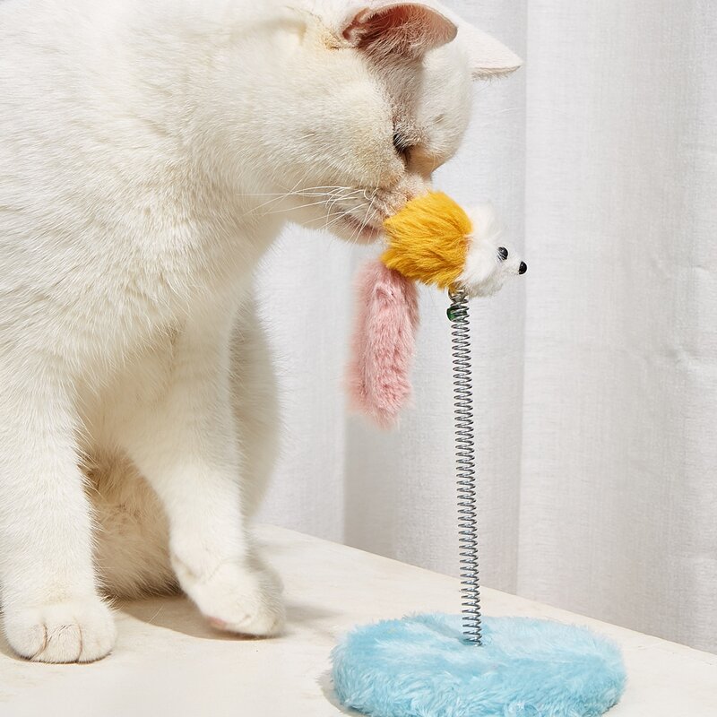 

1pc Cartoon Design Spring Cat Teaser Toy, Blue