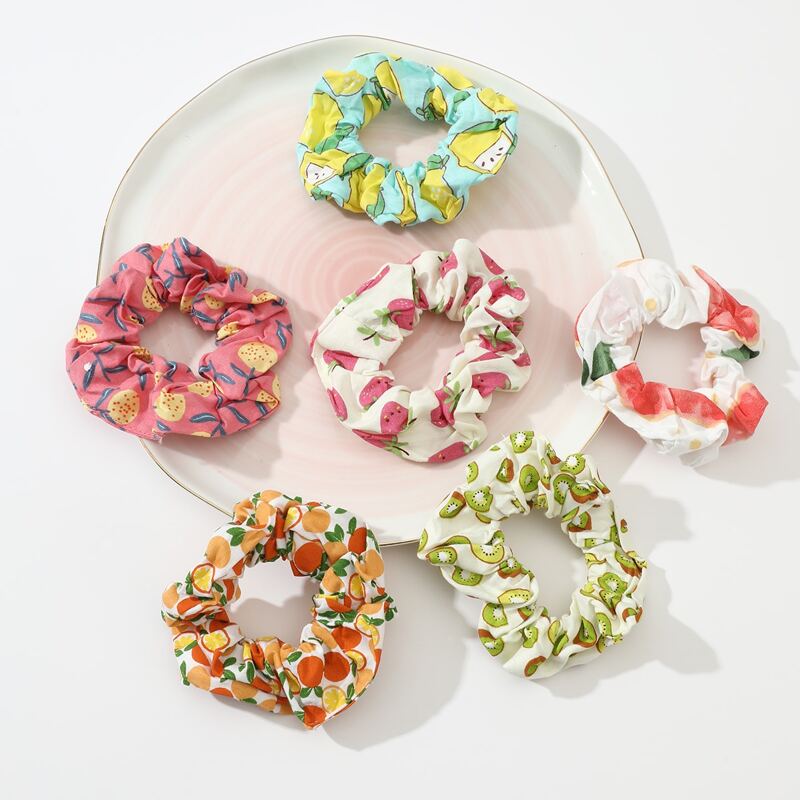 

4pcs Random Floral Scrunchie, Multicolor