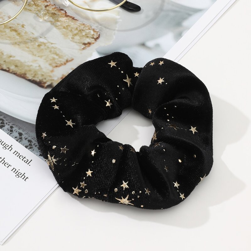 

1pc Star Scrunchie, Black