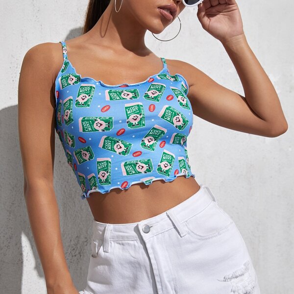 

Lettuce Trim Bubble Gum Print Cami Top, Multicolor