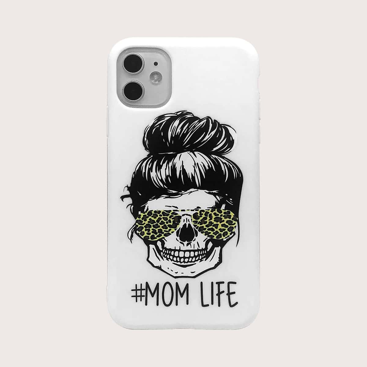 

Skeleton & Letter iPhone Case, White