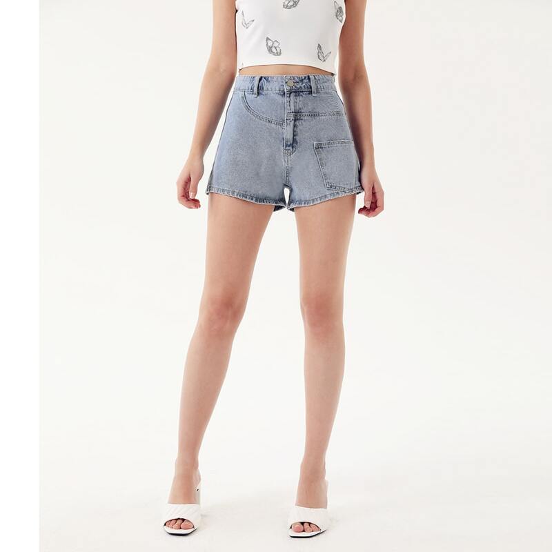 

Pocket Front Denim Shorts, Light wash