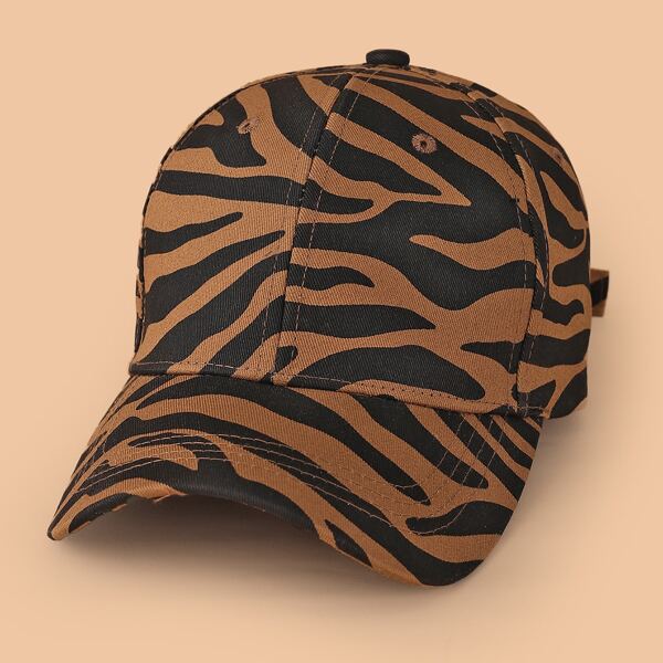

Zebra Stripe Print Baseball Cap, Multicolor