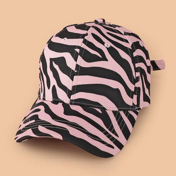

Zebra Stripe Print Baseball Cap, Multicolor