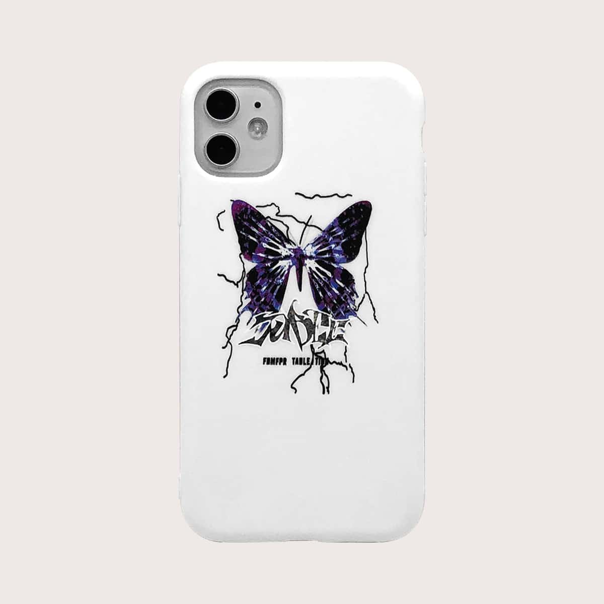 

Butterfly Graphic iPhone Case, White