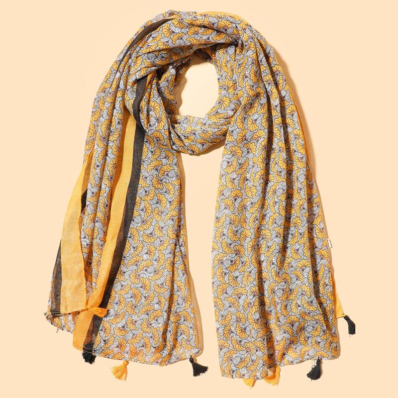 

Ditsy Floral Pattern Tassel Hem Scarf, Multicolor