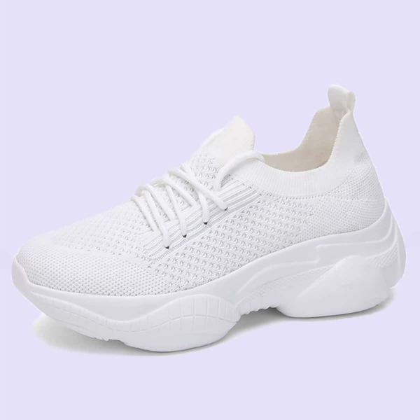 

Men Lace Up Decor Chunky Sneakers, White