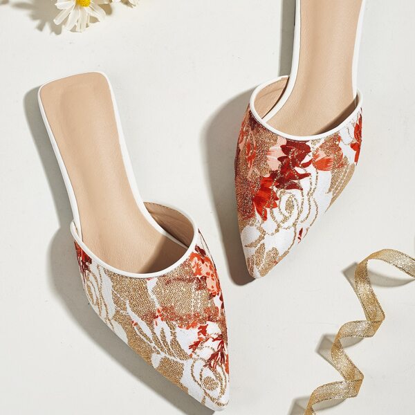 

Floral Graphic Flat Mules, Multicolor