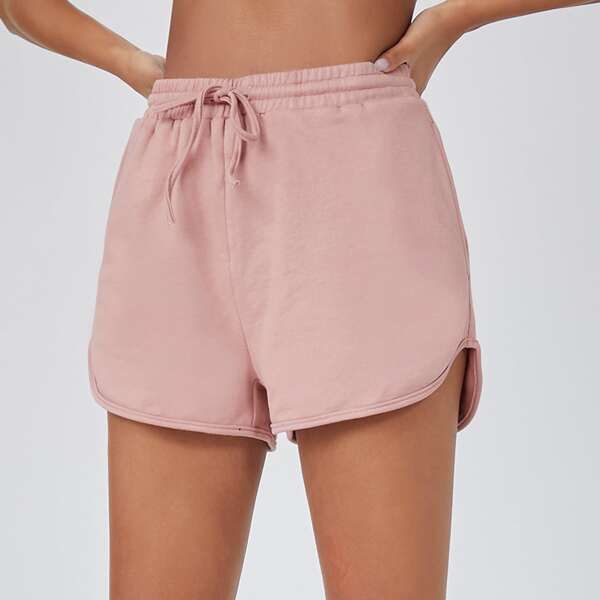 

Solid Dolphin Track Shorts, Dusty pink