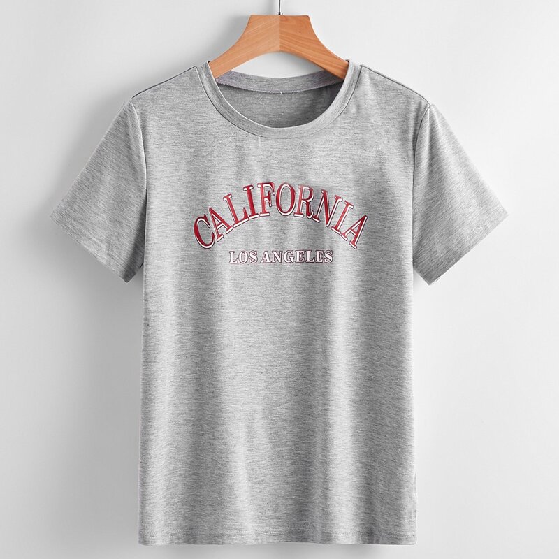 

Letter Print Tee, Light grey