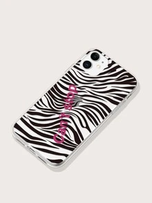 Funda compatible con iphone de rayas de cebra - Negro - Ver 2