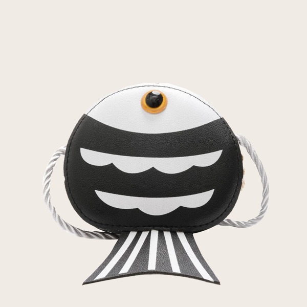 

Kids Fish Design Crossbody Bag, Black
