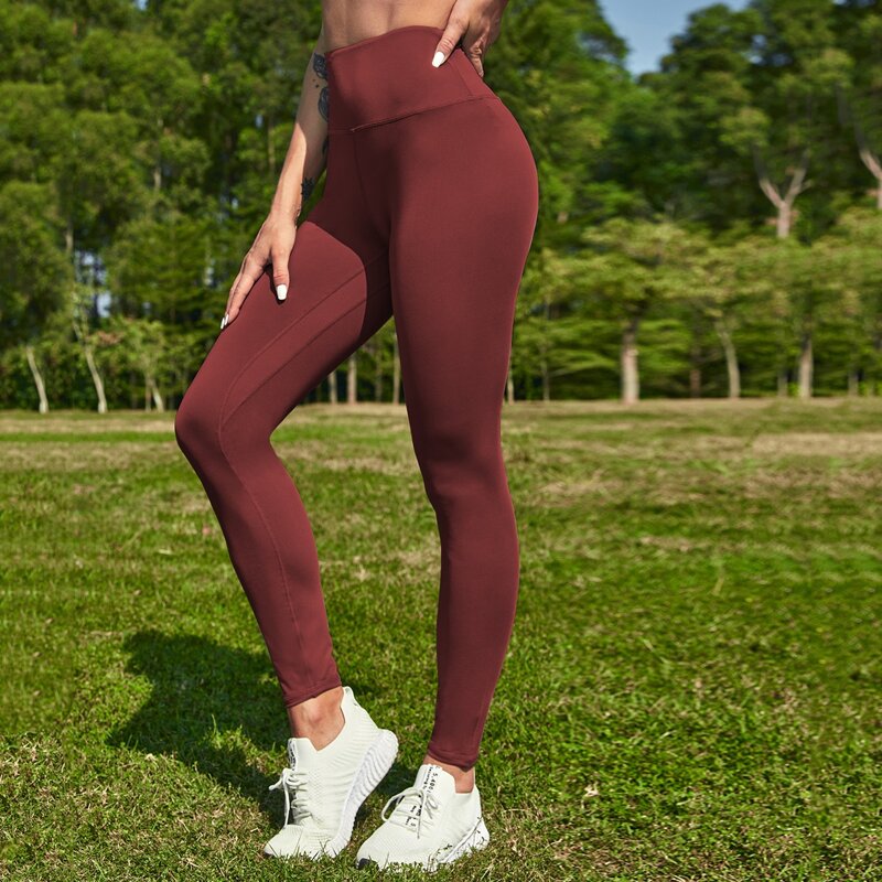 

Wideband Waist Solid Sports Leggings, Burgundy