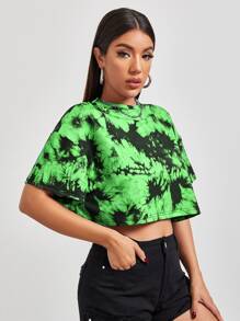 Coolane 落肩紮染短版T恤 - 彩色 - 查看 1