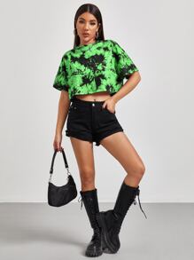 Coolane 落肩紮染短版T恤 - 彩色 - 查看 3